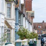 Street view row of houses
