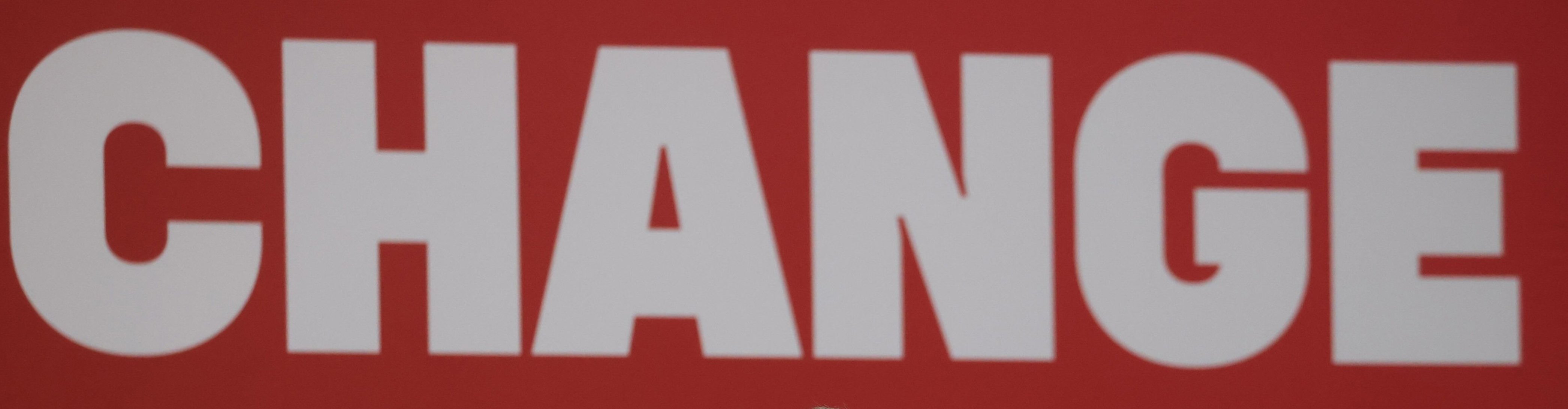 Brtain broken – Change it Red background with text 'CHANGE' in white